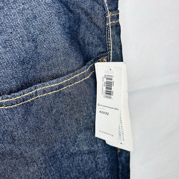 NWT Old Navy Men’s Jeans 42 X 32 Regular Straight Dark Blue Cotton Blend - Picture 8 of 8